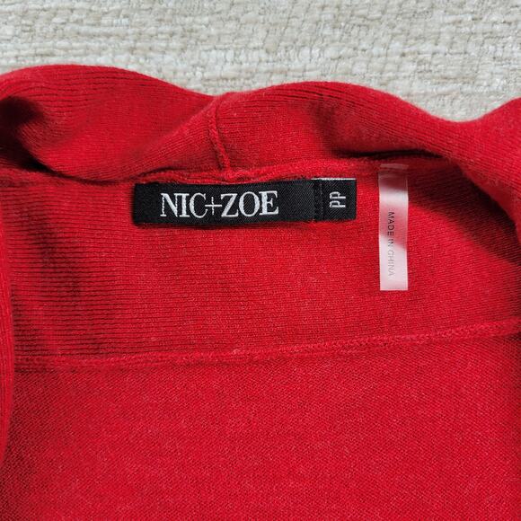 Nic + Zoe Red Knit Dress & Cardigan Set Size 2P Fit & Flare Ribbed Sweater 2pc - Picture 16 of 16